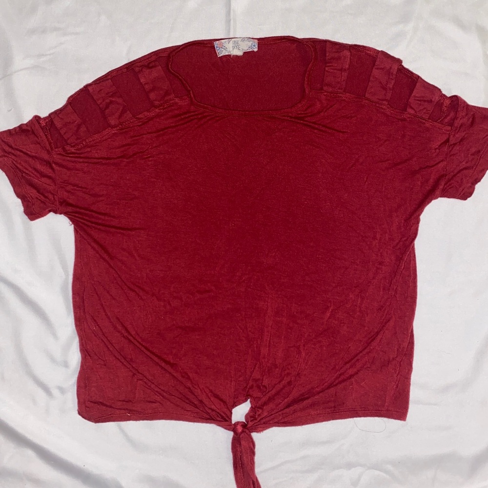 Pink Rose Burgundy Top with Open Shoulder Straps